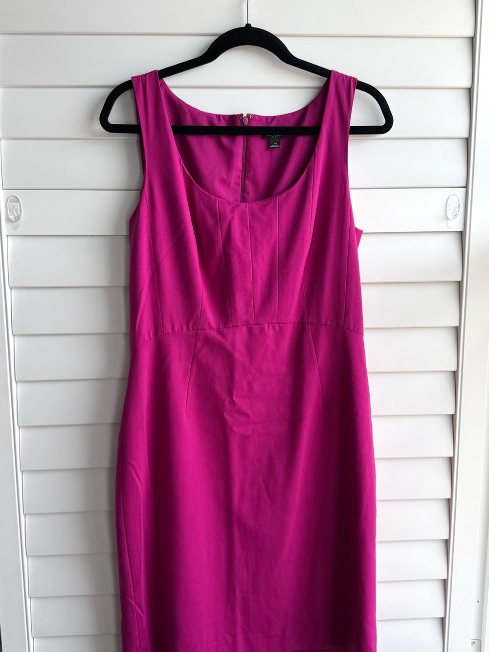Ann Taylor Fuchsia Sleeveless Midi Sheath Dress | Size 10